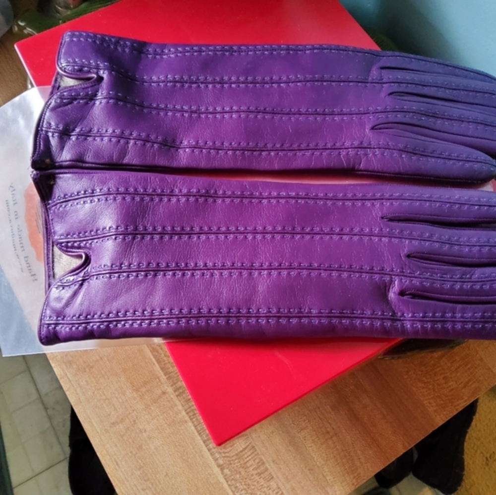 Real Italian Leather Gloves Size 8